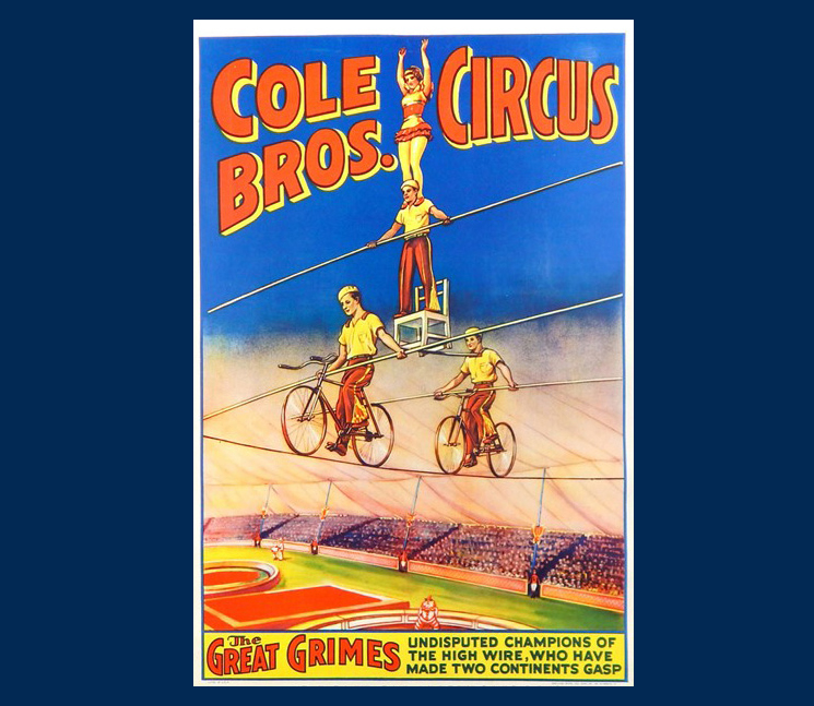Original vintage Cole Brothers Circus poster