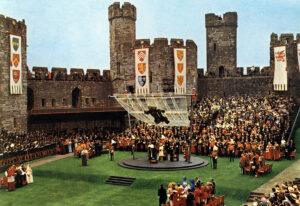 An image of the interior of Caernafon Castle during the Investiture ceremony