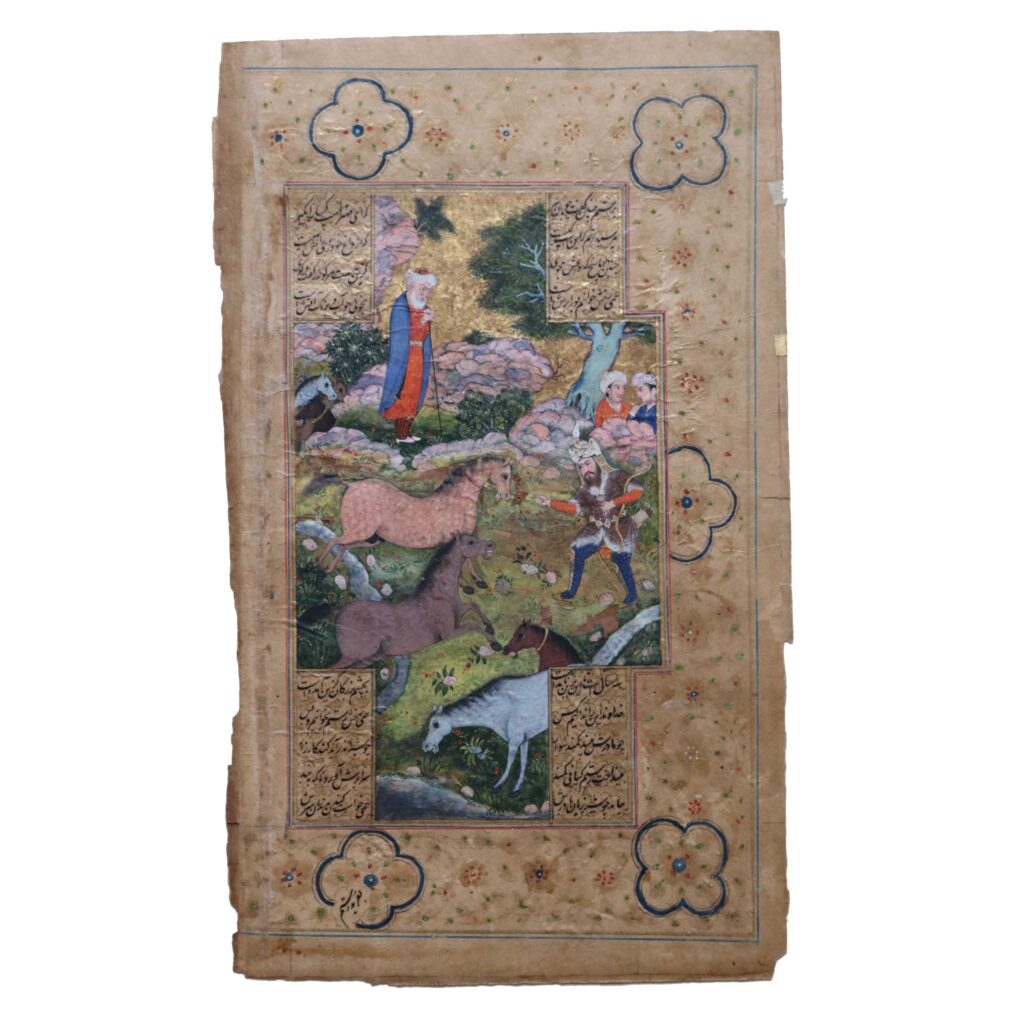 Ferdowsi SHAHNAMA folio, 19th century, Indian