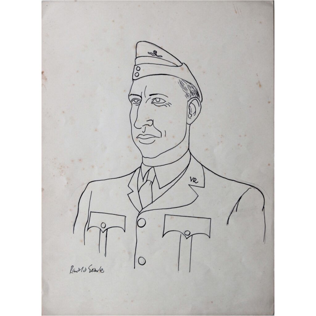 Ronald Searle Original portrait drawing of an Officer