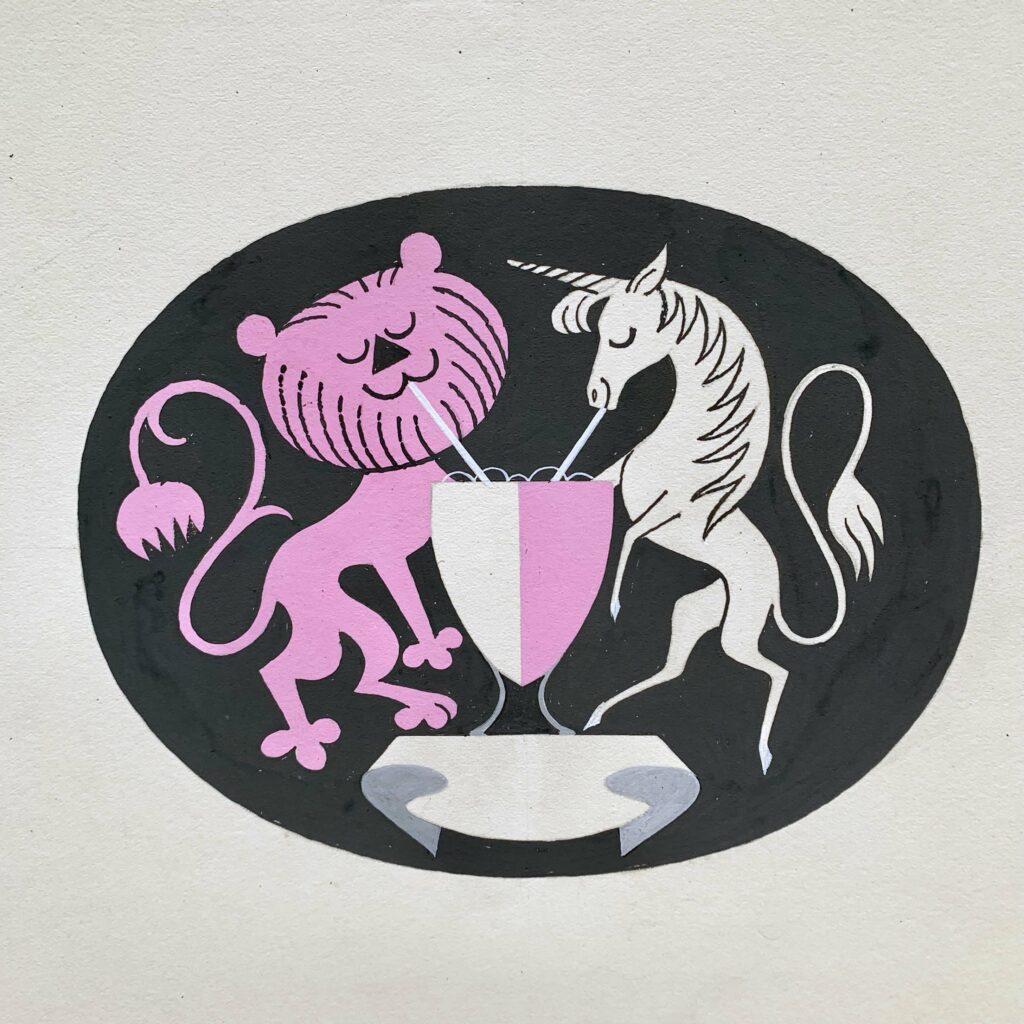 Attributed to Reginald Mount and Eileen Evans Studio: An original Lion and Unicorn Illustration Artwork